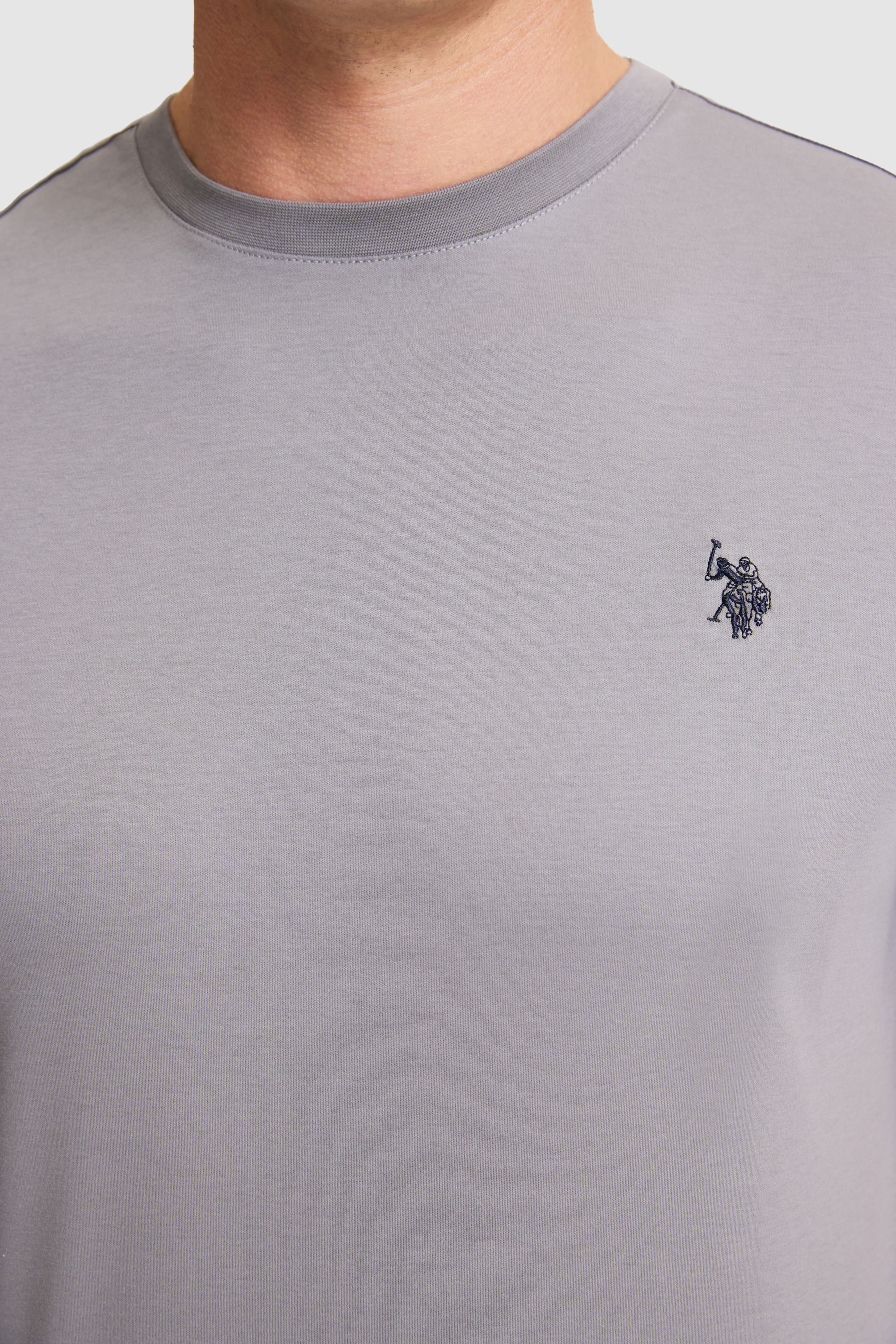 Erkek Gri Regular Fit Bisiklet Yaka Basic Tişört - Image 6