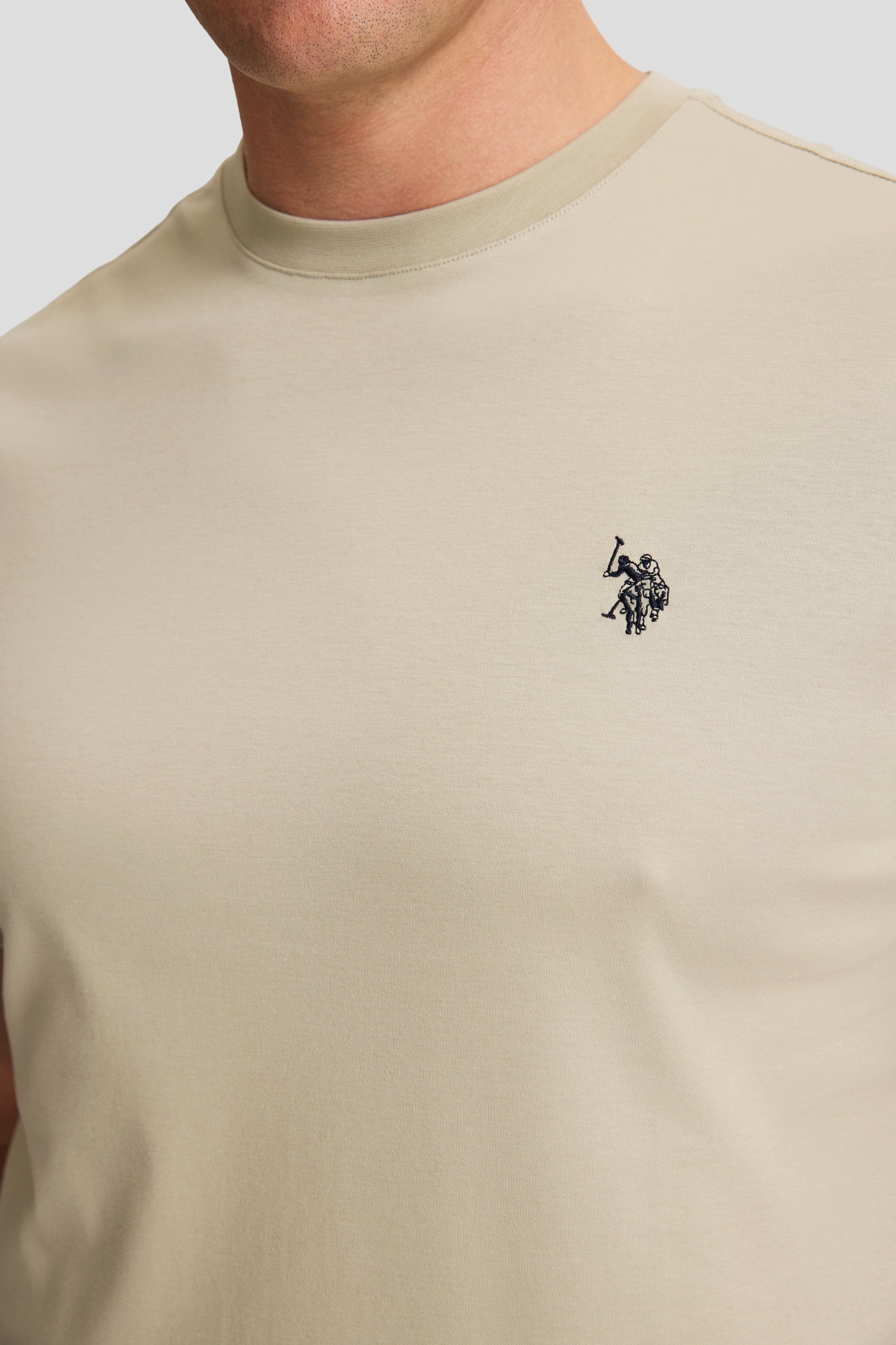 Erkek Açık Haki Regular Fit Bisiklet Yaka Basic Tişört - Image 6
