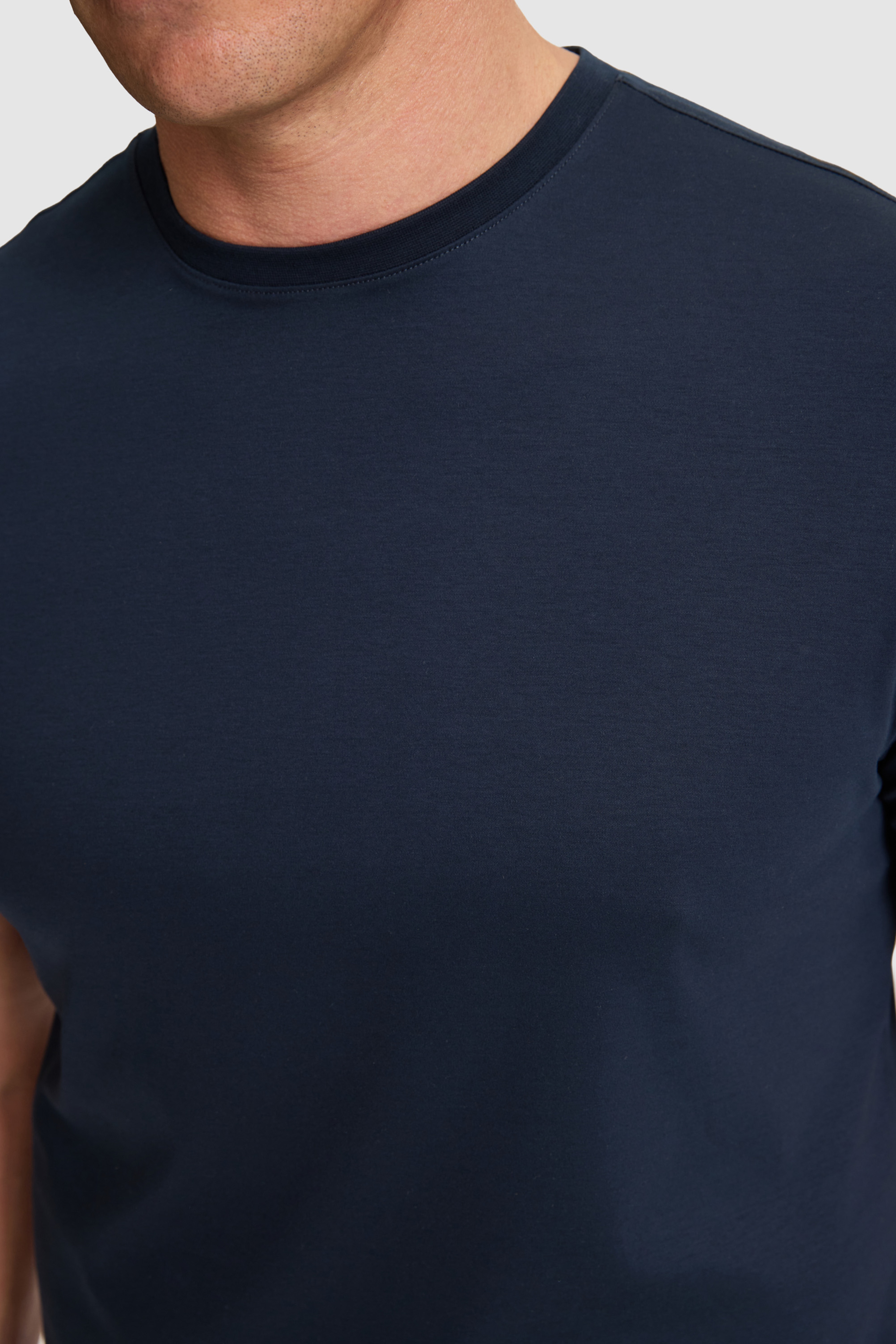 Erkek Koyu Lacivert Regular Fit Bisiklet Yaka Basic Tişört