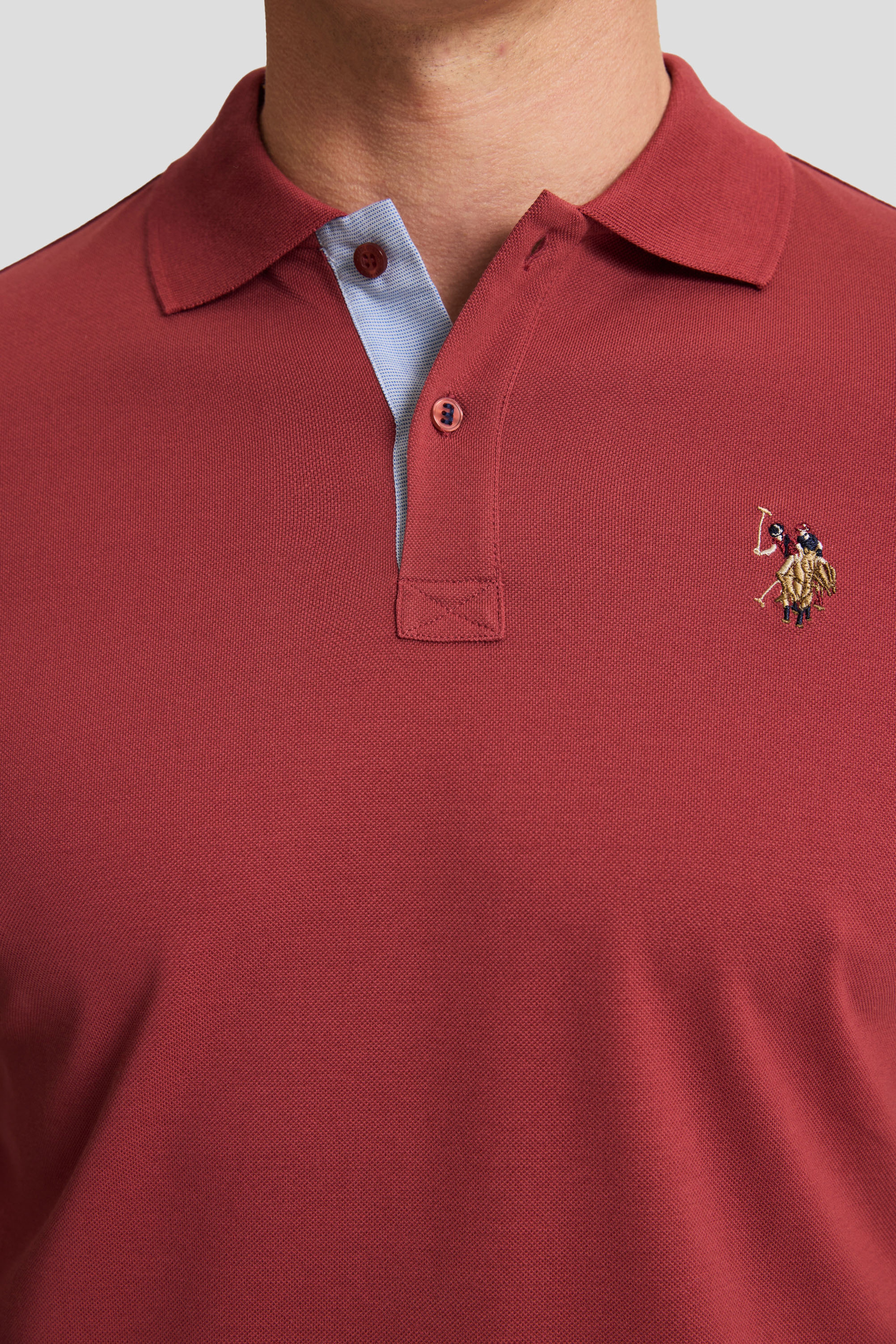 Erkek Vişne Regular Fit Polo Yaka Basic Tişört - Image 6