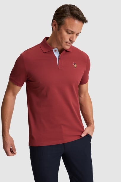 Erkek Vişne Regular Fit Polo Yaka Basic Tişört
