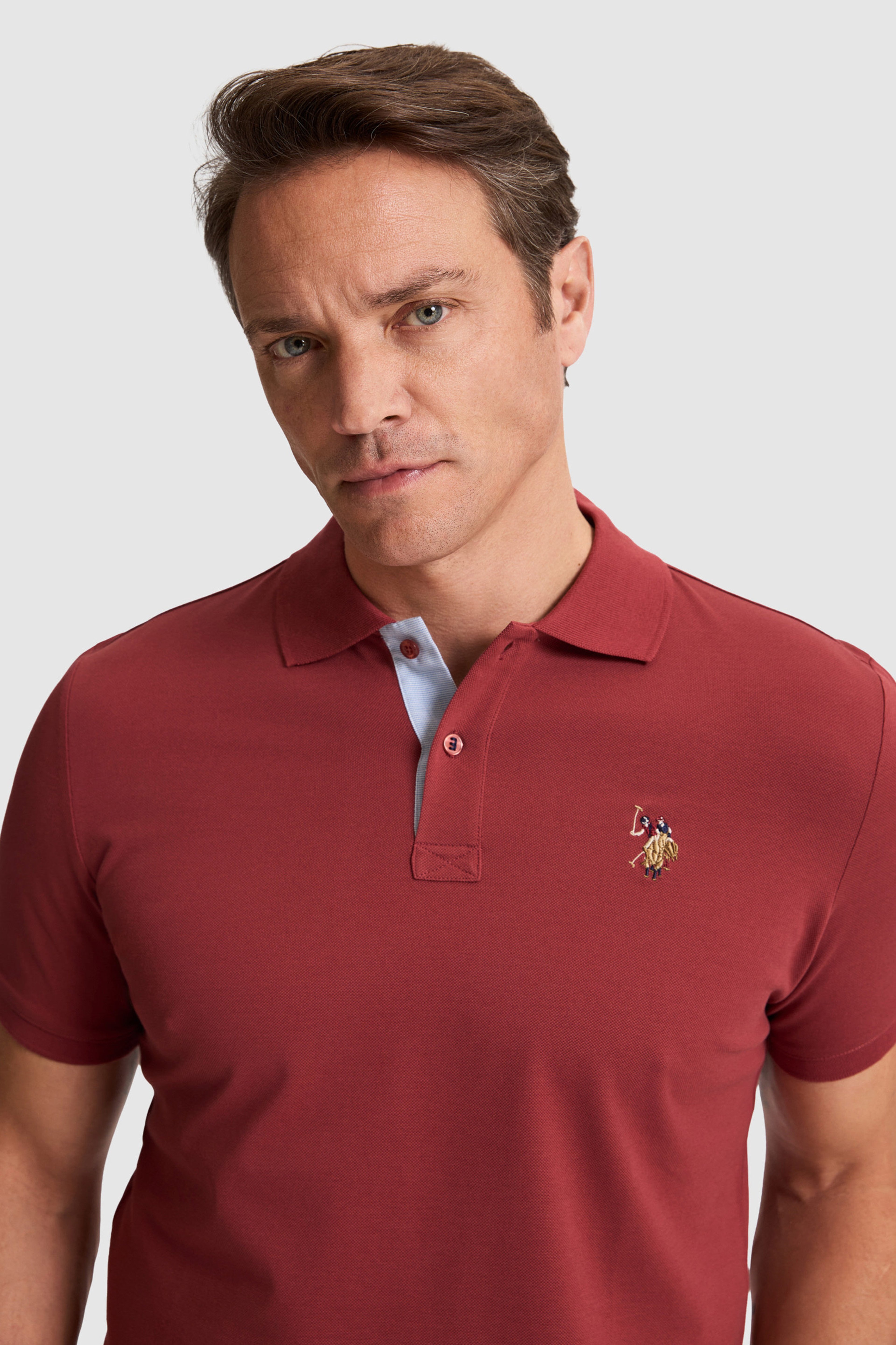 Erkek Vişne Regular Fit Polo Yaka Basic Tişört - Image 2