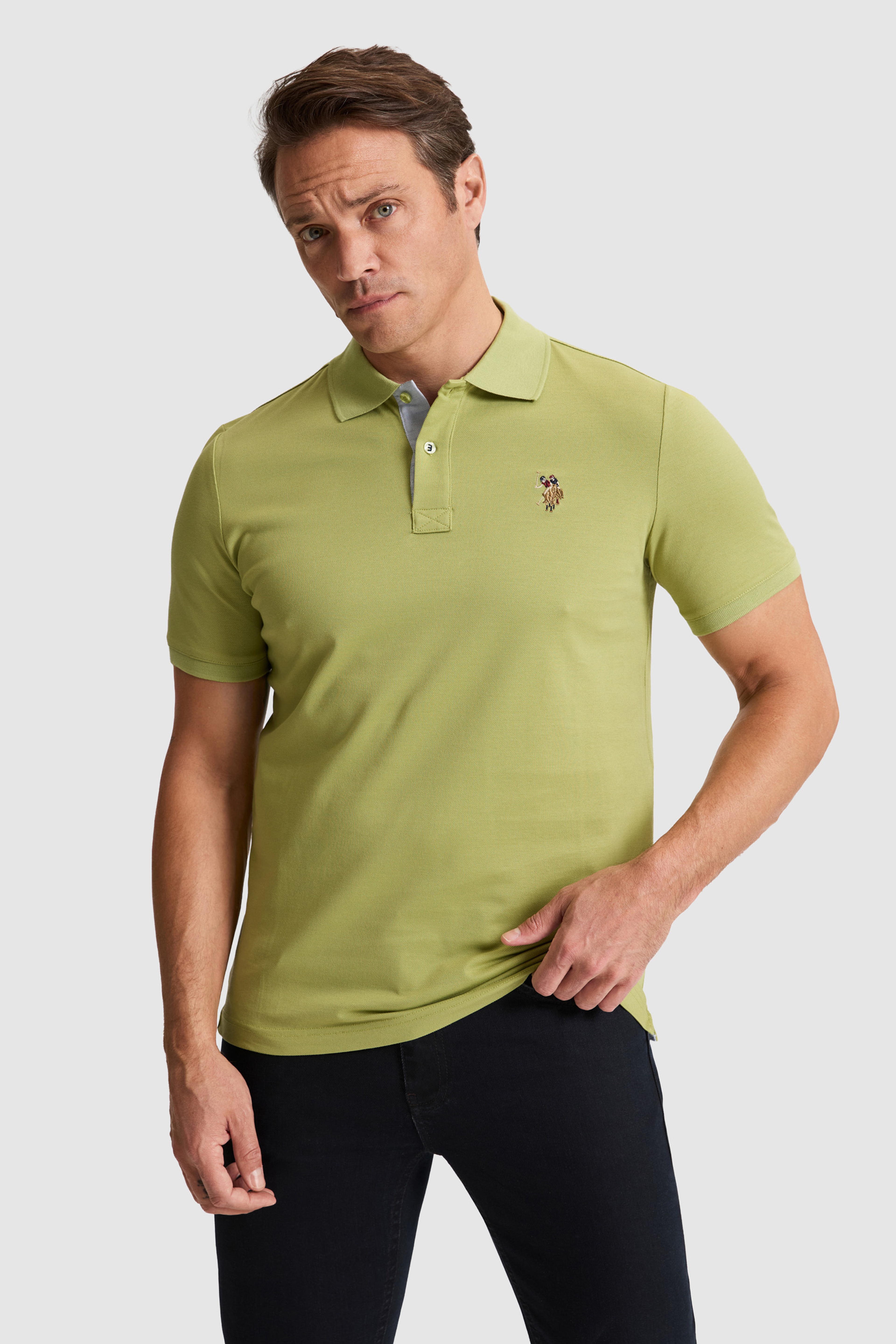 Erkek Yeşil Regular Fit Polo Yaka Basic Tişört - Image 1