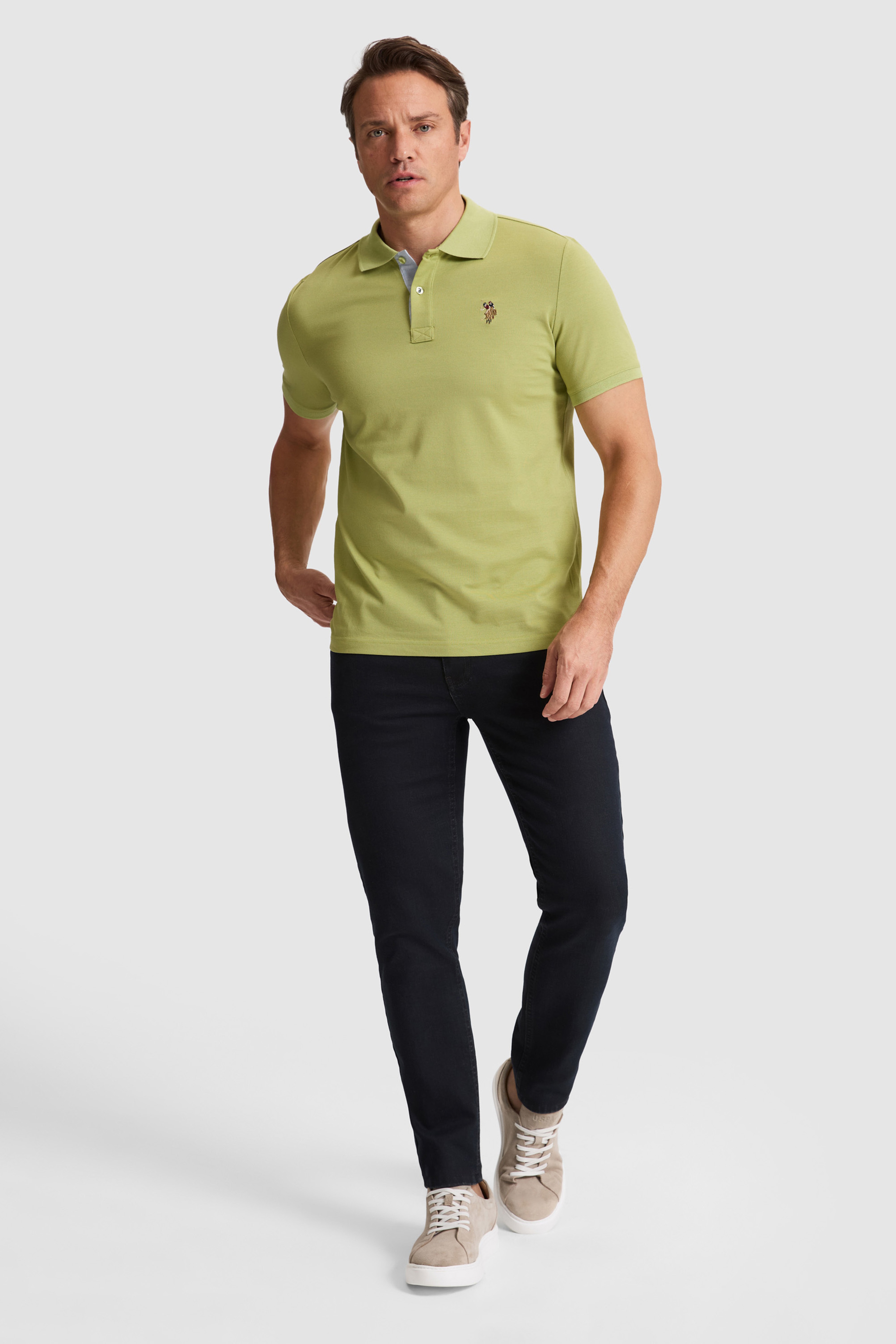Erkek Yeşil Regular Fit Polo Yaka Basic Tişört - Image 4