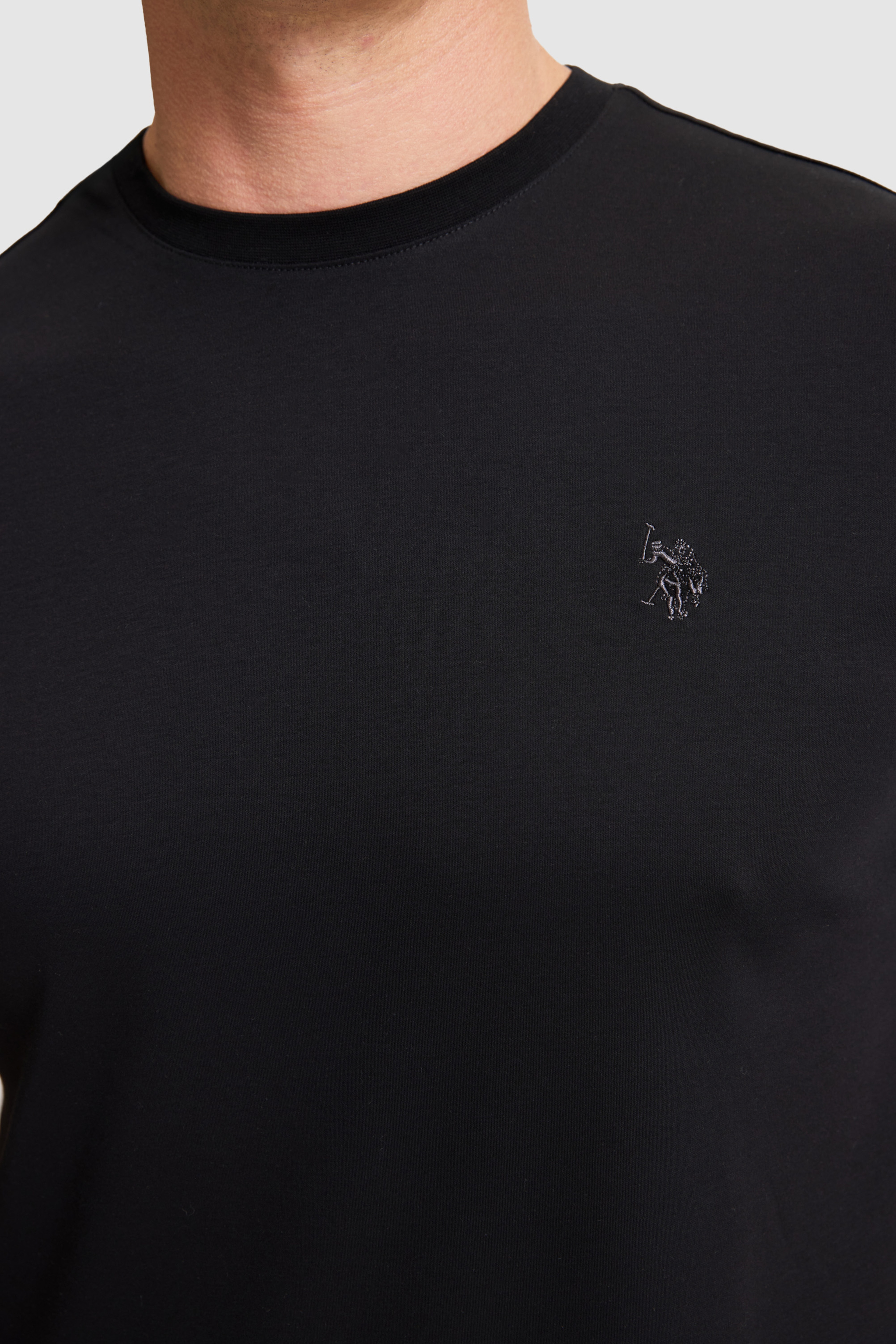 Erkek Siyah Regular Fit Bisiklet Yaka Basic Tişört - Image 7