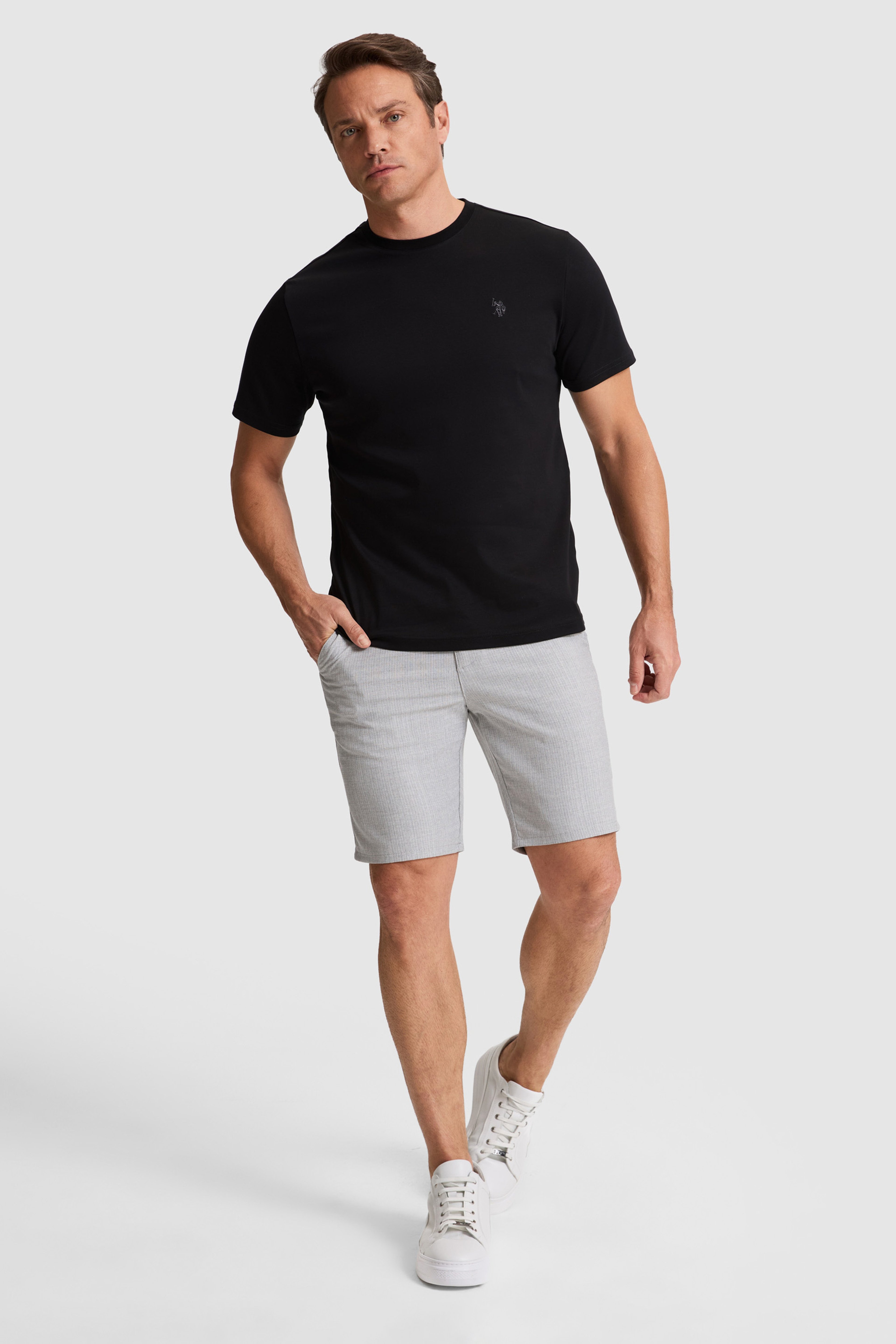 Erkek Siyah Regular Fit Bisiklet Yaka Basic Tişört - Image 4