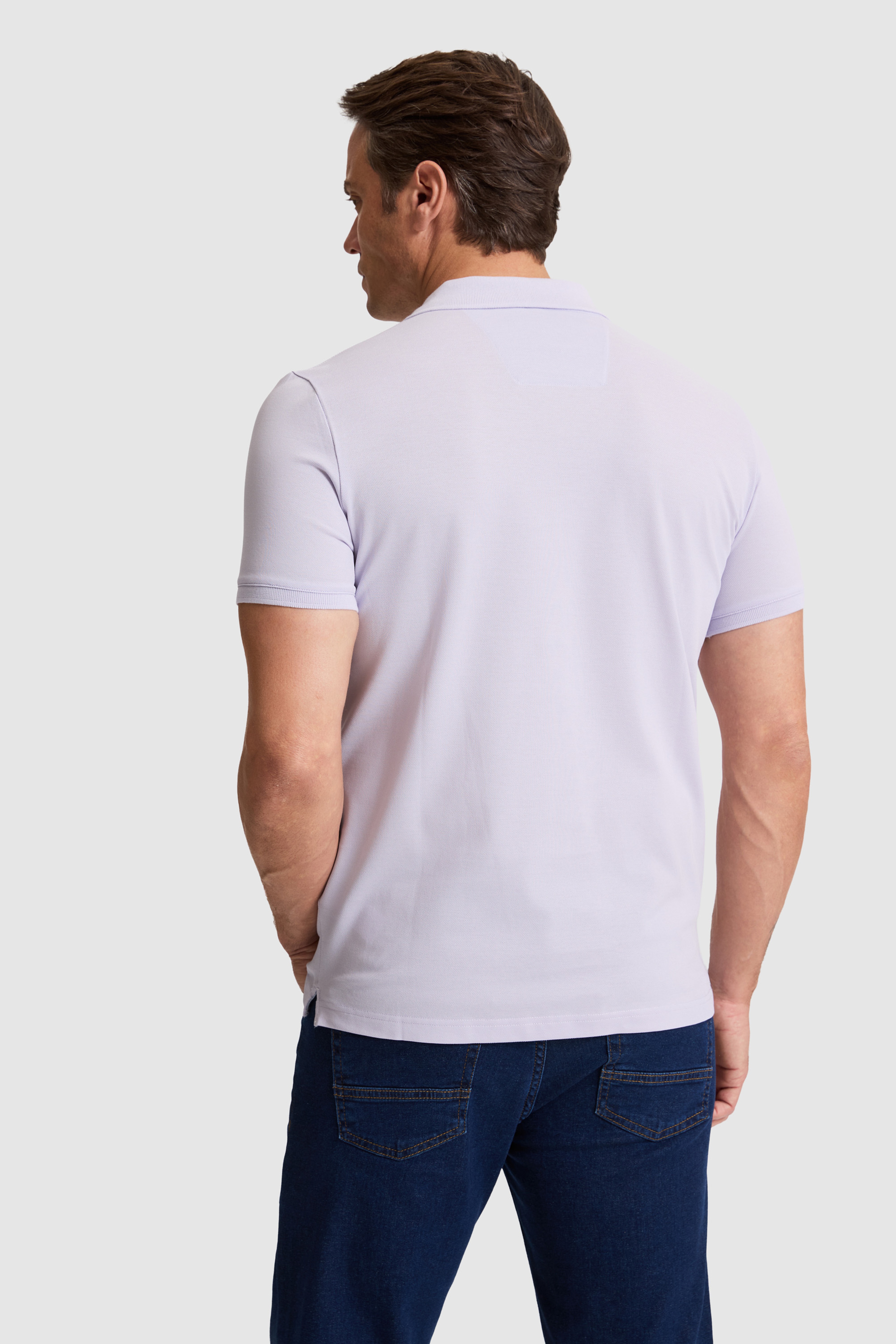 Erkek Lila Regular Fit Polo Yaka Basic Tişört - Image 5