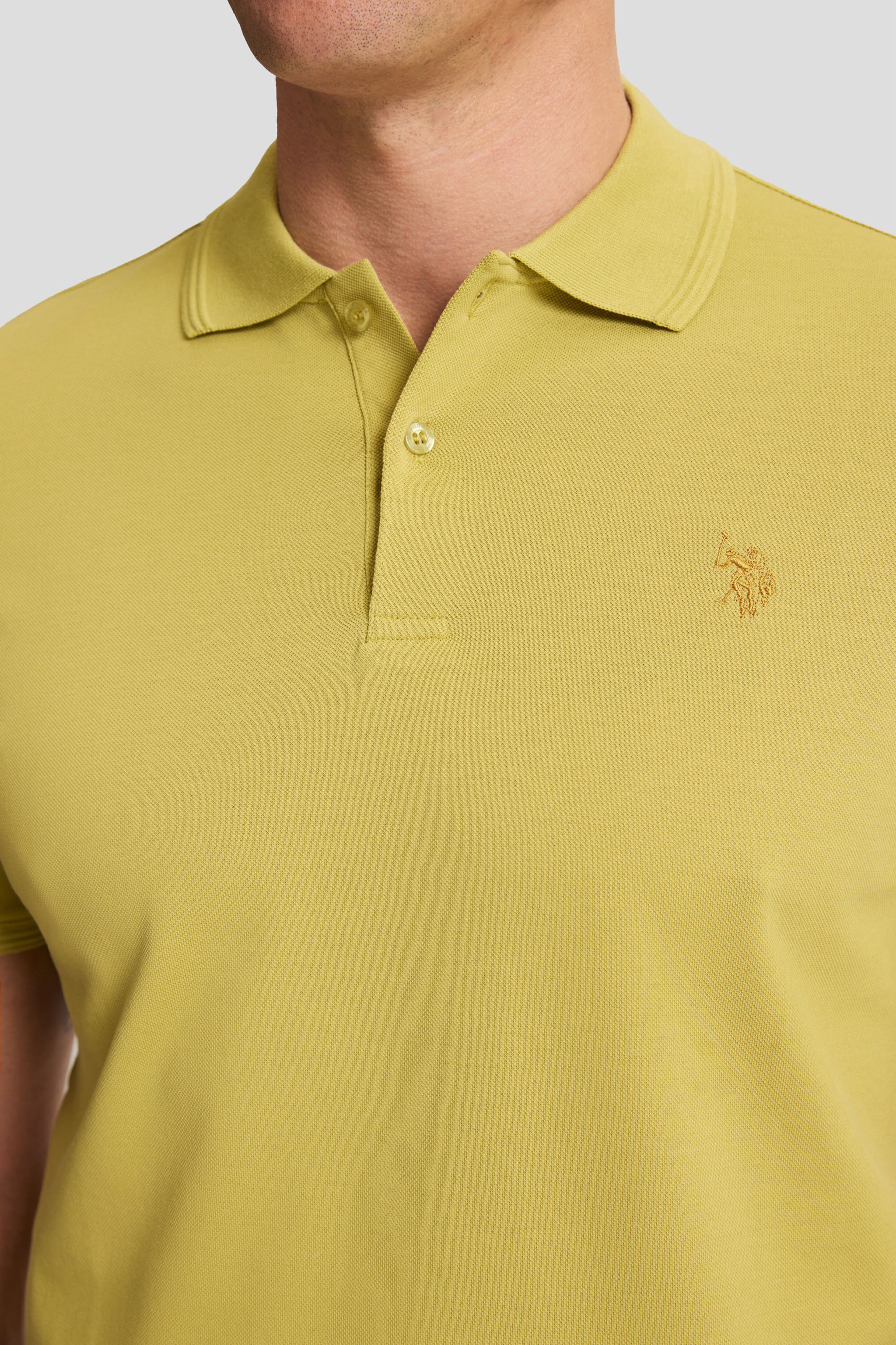 Erkek Hardal Regular Fit Polo Yaka Basic Tişört - Image 6