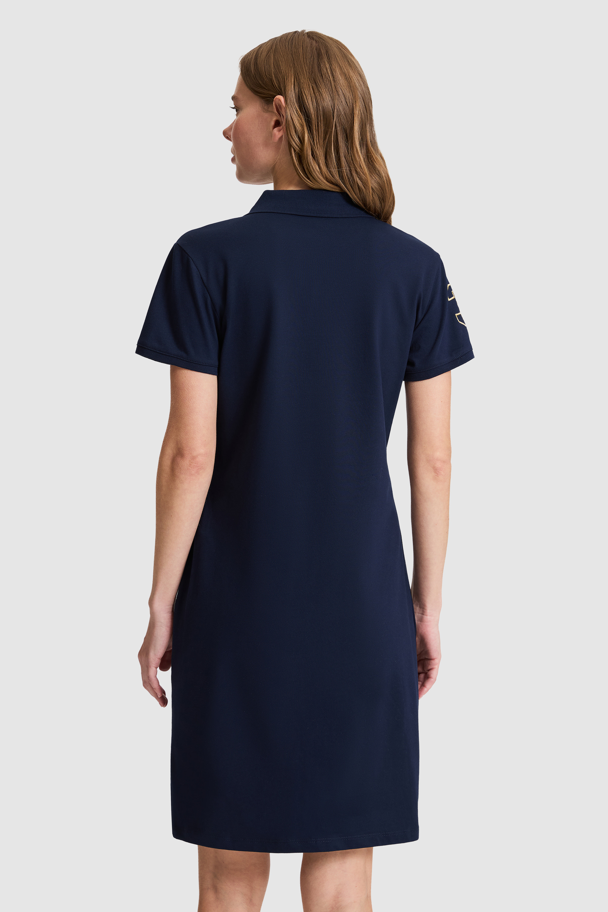 Kadın Lacivert Polo Yaka Örme Elbise - 50321787020