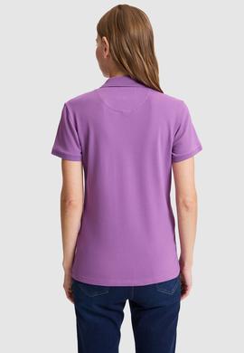 Kadın Menekşe Polo Yaka Basic Tişört - 50321798107