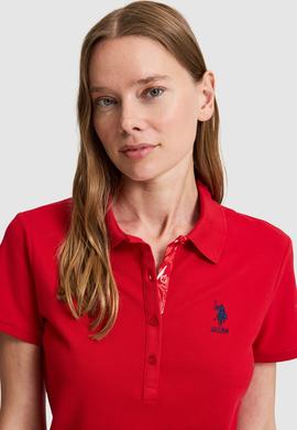 Kadın Kırmızı Polo Yaka Basic Tişört - 50321798241