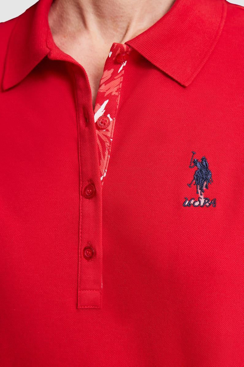 Kadın Kırmızı Polo Yaka Basic Tişört