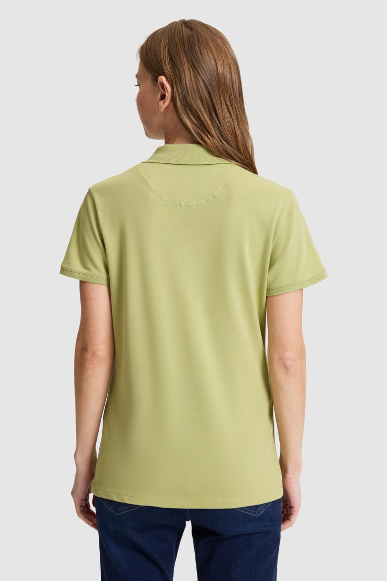 Kadın Yeşil Polo Yaka Basic Tişört - 50321798060