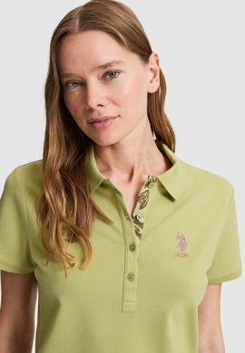 Kadın Yeşil Polo Yaka Basic Tişört - 50321798060