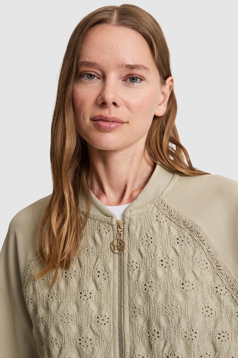 Kadın Açık Haki Fermuarlı Sweatshirt
