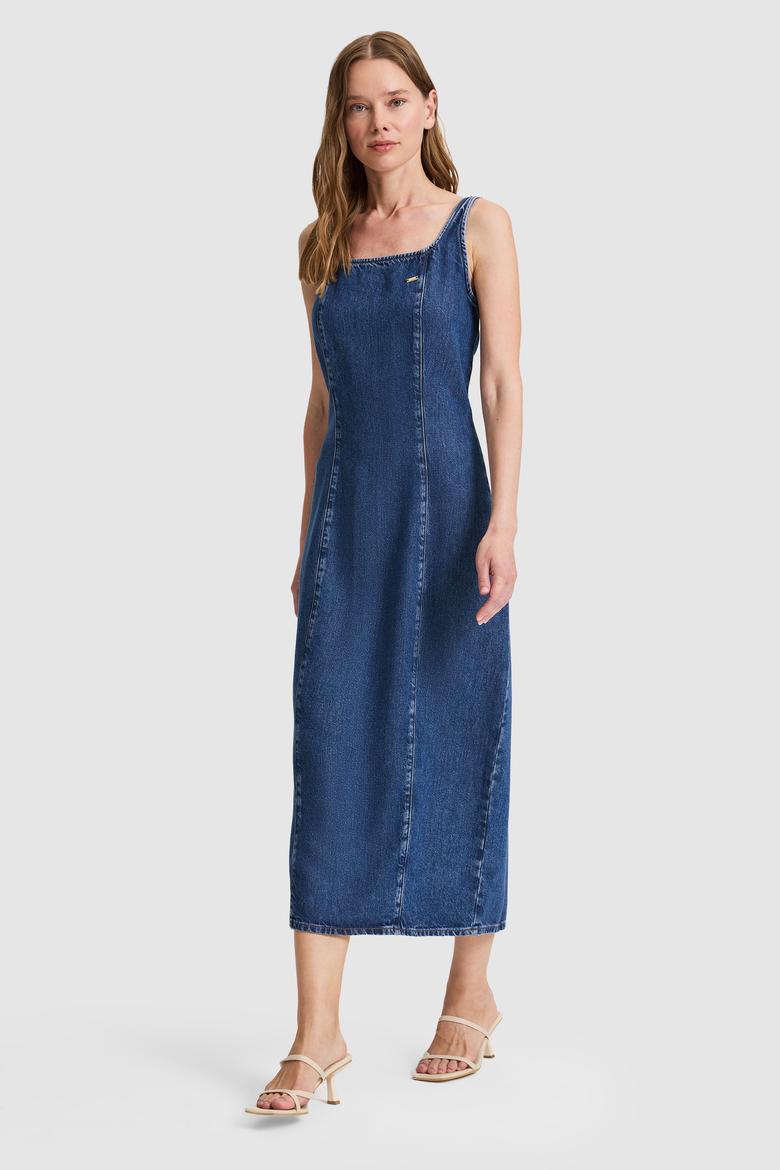 Kadın Mavi Jean Elbise - 50323895003