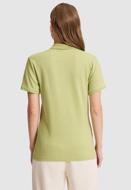 Kadın Yeşil Polo Yaka Basic Tişört - 50326475056