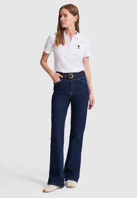 Kadın Beyaz Polo Yaka Basic Tişört - 50326475002