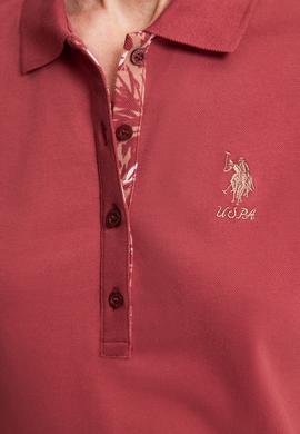 Kadın Fuşya Polo Yaka Basic Tişört - 50326475018