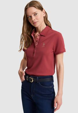 Kadın Fuşya Polo Yaka Basic Tişört - 50326475018