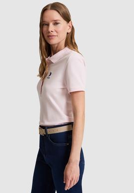 Kadın Açık Pembe Polo Yaka Basic Tişört - 50326475026