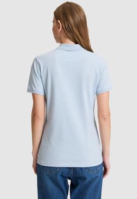 Kadın Açık Mavi Polo Yaka Basic Tişört - 50326475010