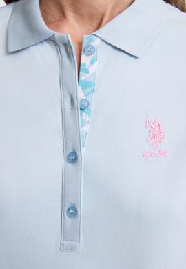 Kadın Açık Mavi Polo Yaka Basic Tişört - 50326475010