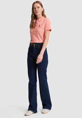 Kadın Somon Polo Yaka Basic Tişört - 50326475042