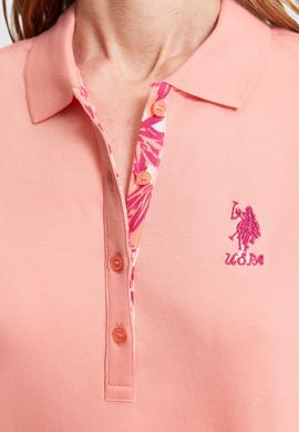 Kadın Somon Polo Yaka Basic Tişört - 50326475042