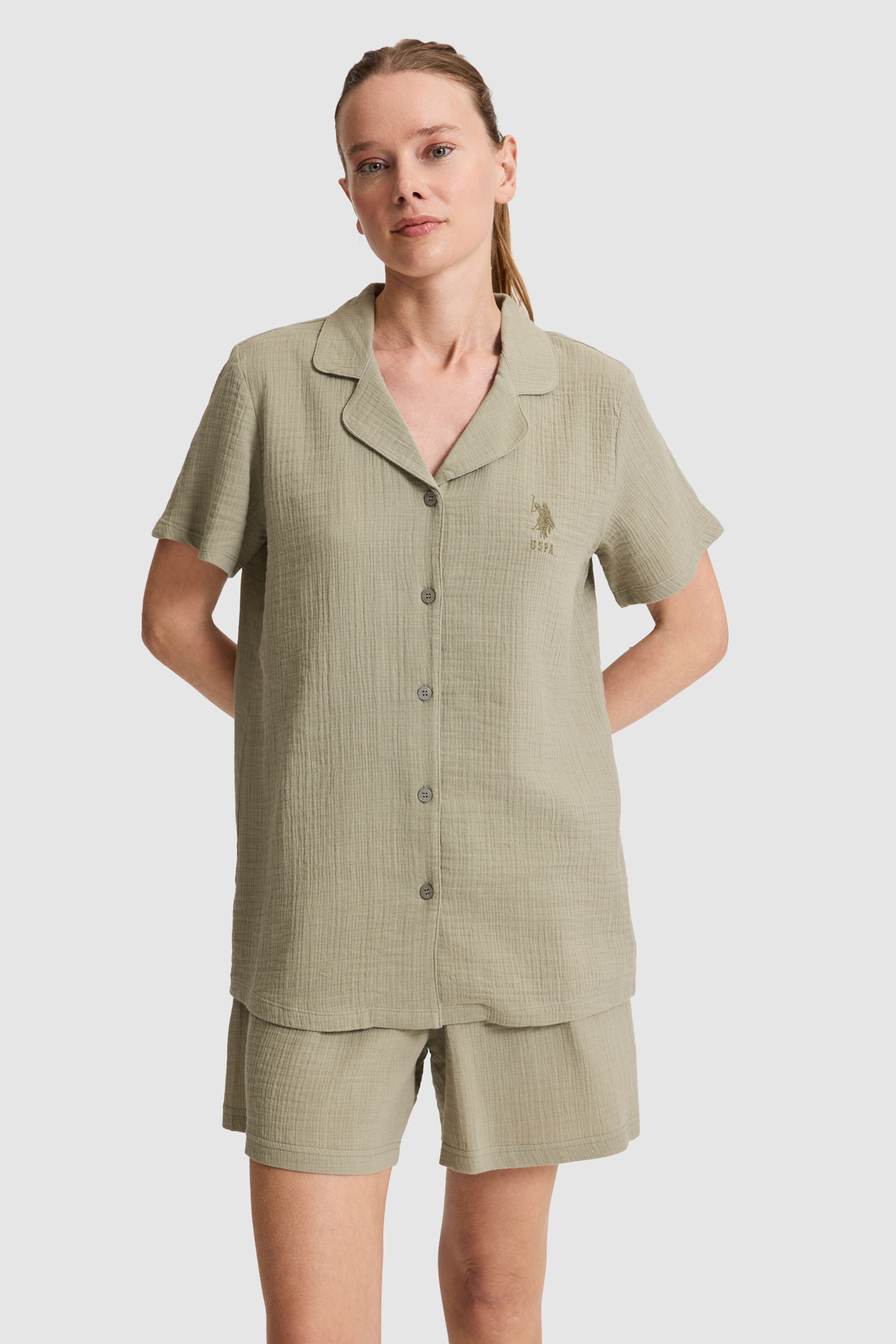 Kadın Haki Pijama Takımı