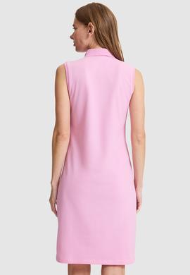 Kadın Pembe Polo Yaka Örme Elbise - 50323571015