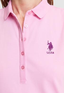 Kadın Pembe Polo Yaka Örme Elbise - 50323571015