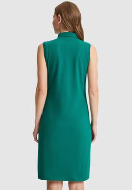 Kadın Koyu Yeşil Polo Yaka Örme Elbise - 50323571046