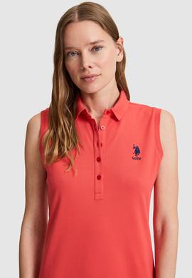 Kadın Kırmızı Polo Yaka Örme Elbise - 50323571059