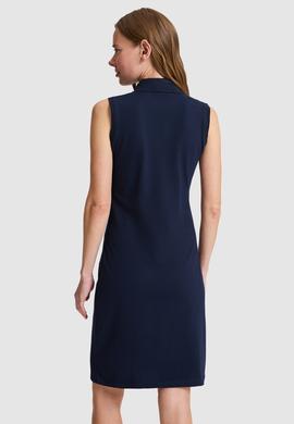 Kadın Lacivert Polo Yaka Örme Elbise - 50323571003