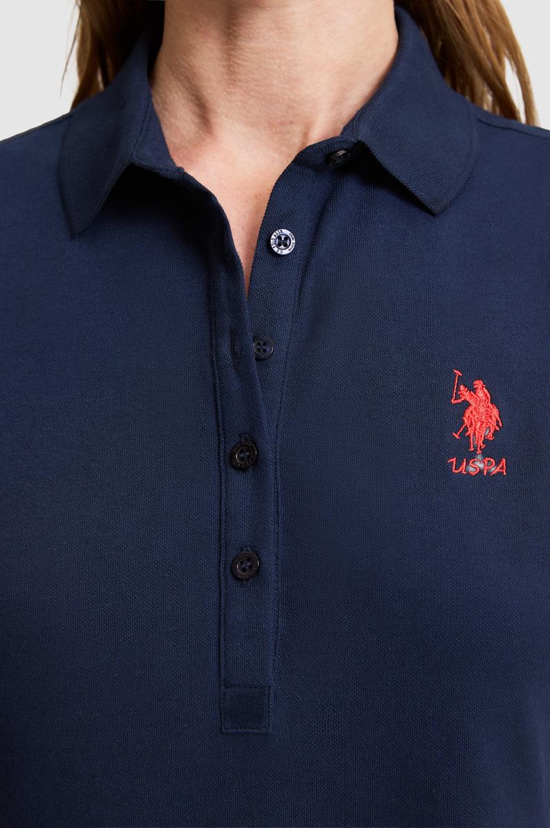 Kadın Lacivert Polo Yaka Örme Elbise