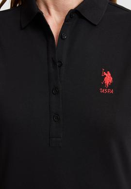 Kadın Siyah Polo Yaka Örme Elbise - 50323571027