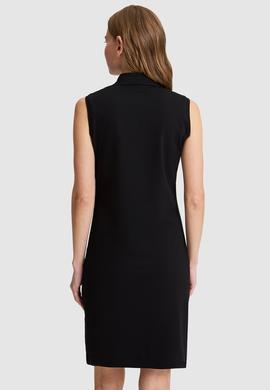 Kadın Siyah Polo Yaka Örme Elbise - 50323571027