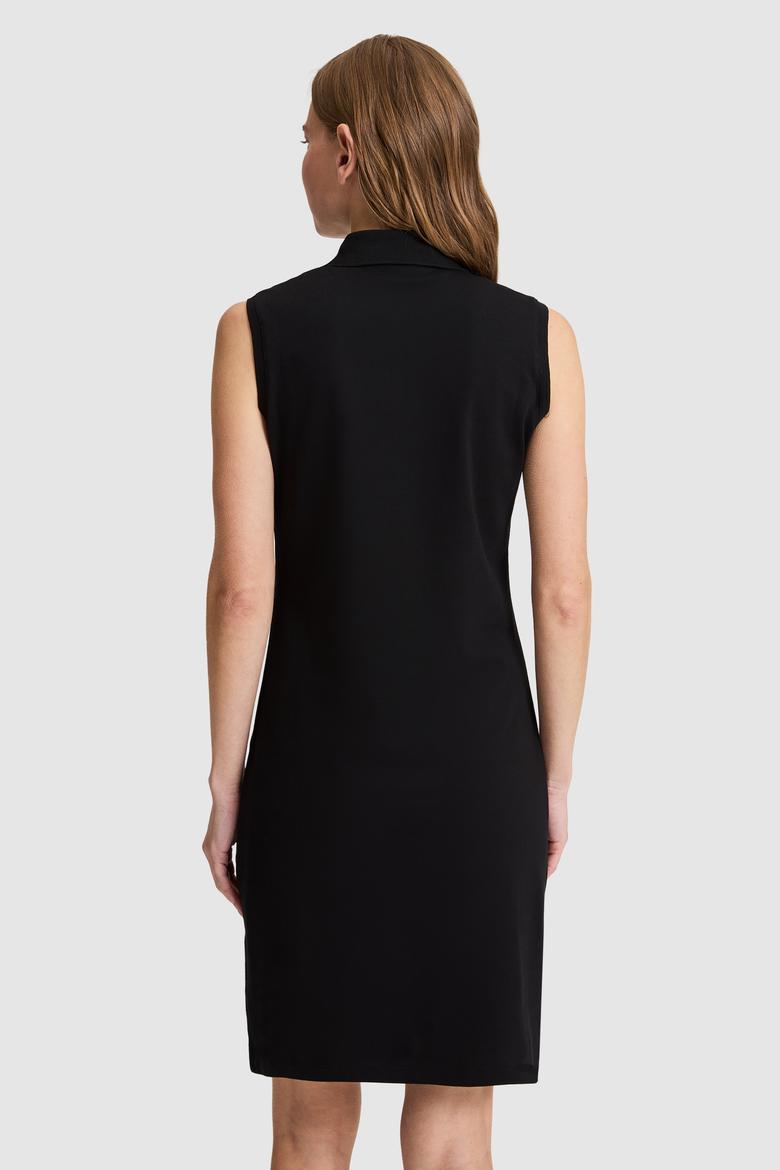 Kadın Siyah Polo Yaka Örme Elbise - 50323571027