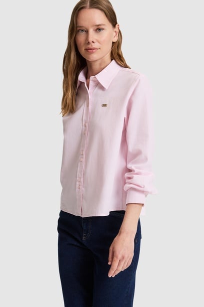 Kadın Açık Pembe Uzun Kollu Gömlek