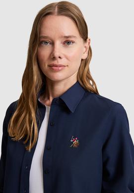 Kadın Lacivert Uzun Kollu Basic Gömlek - 50320211019