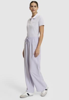 Kadın Lila Polo Yaka Basic Tişört - 50323455035
