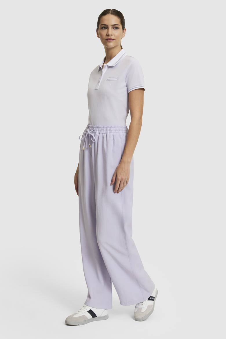 Kadın Lila Polo Yaka Basic Tişört - 50323455035