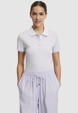 Kadın Lila Polo Yaka Basic Tişört - 50323455035