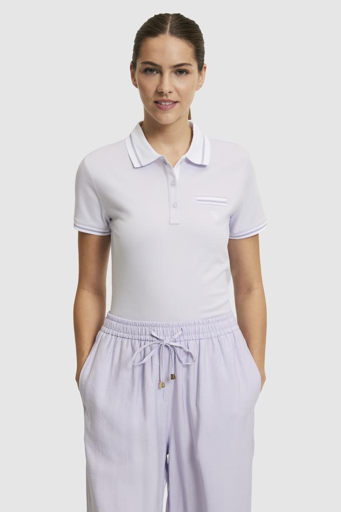 Kadın Lila Polo Yaka Basic Tişört