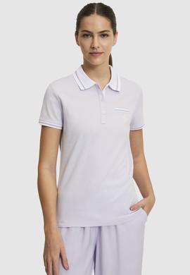 Kadın Lila Polo Yaka Basic Tişört - 50323455035