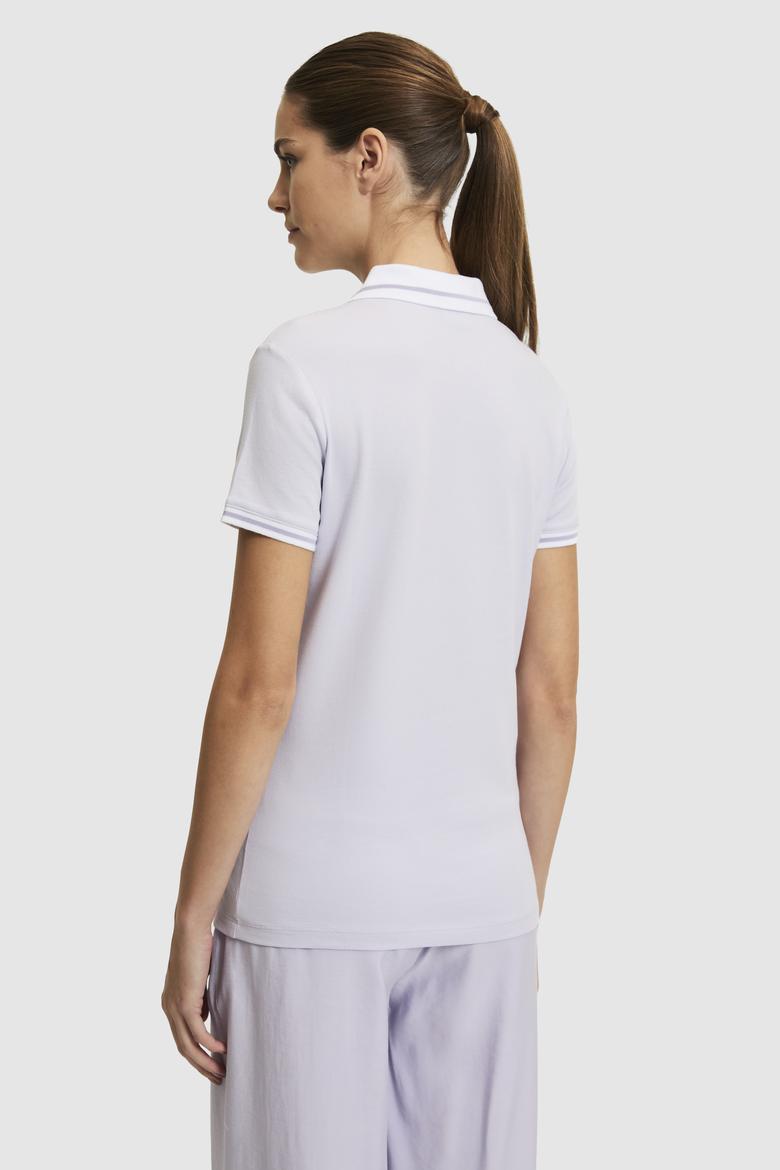 Kadın Lila Polo Yaka Basic Tişört - 50323455035