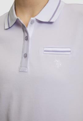Kadın Lila Polo Yaka Basic Tişört - 50323455035