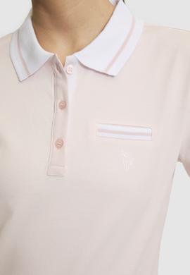 Kadın Açık Pembe Polo Yaka Basic Tişört - 50323455056