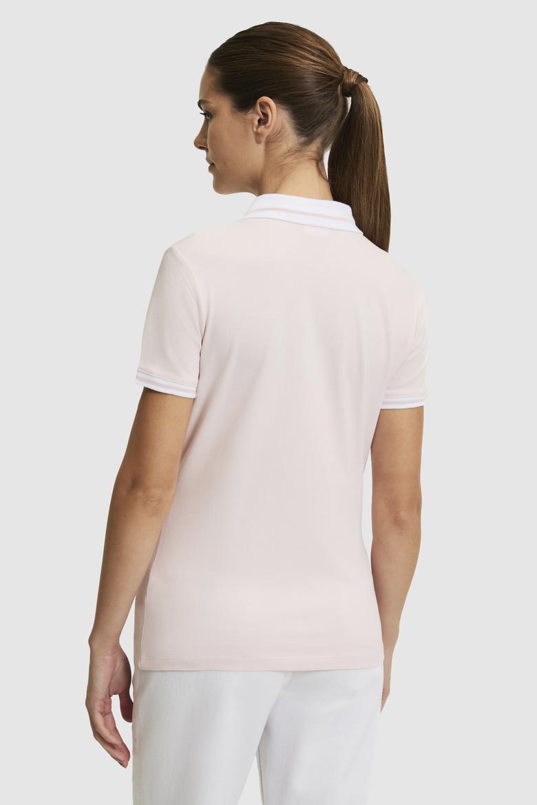Kadın Açık Pembe Polo Yaka Basic Tişört - 50323455056